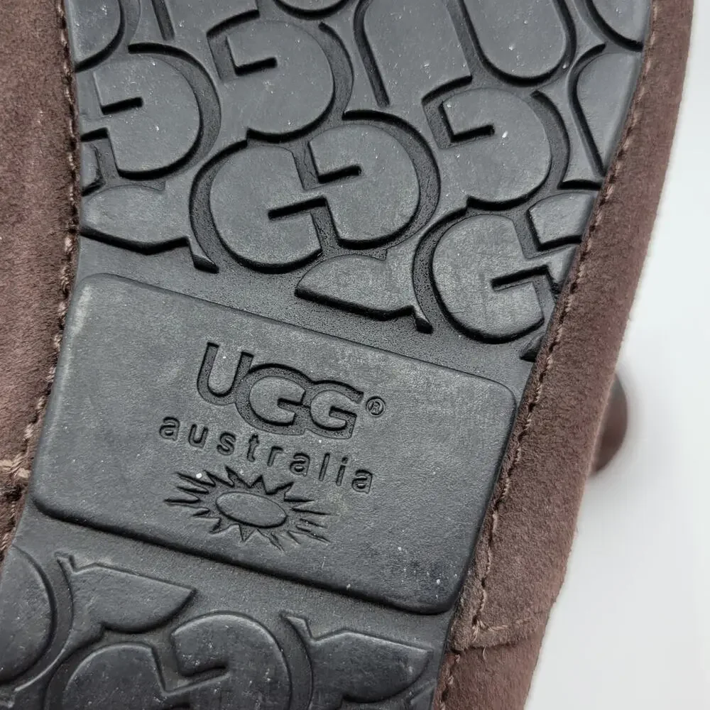 UGG 1974 Sheepskin Shearling  Slippers  Sz 4 EU 34 brown  Like new